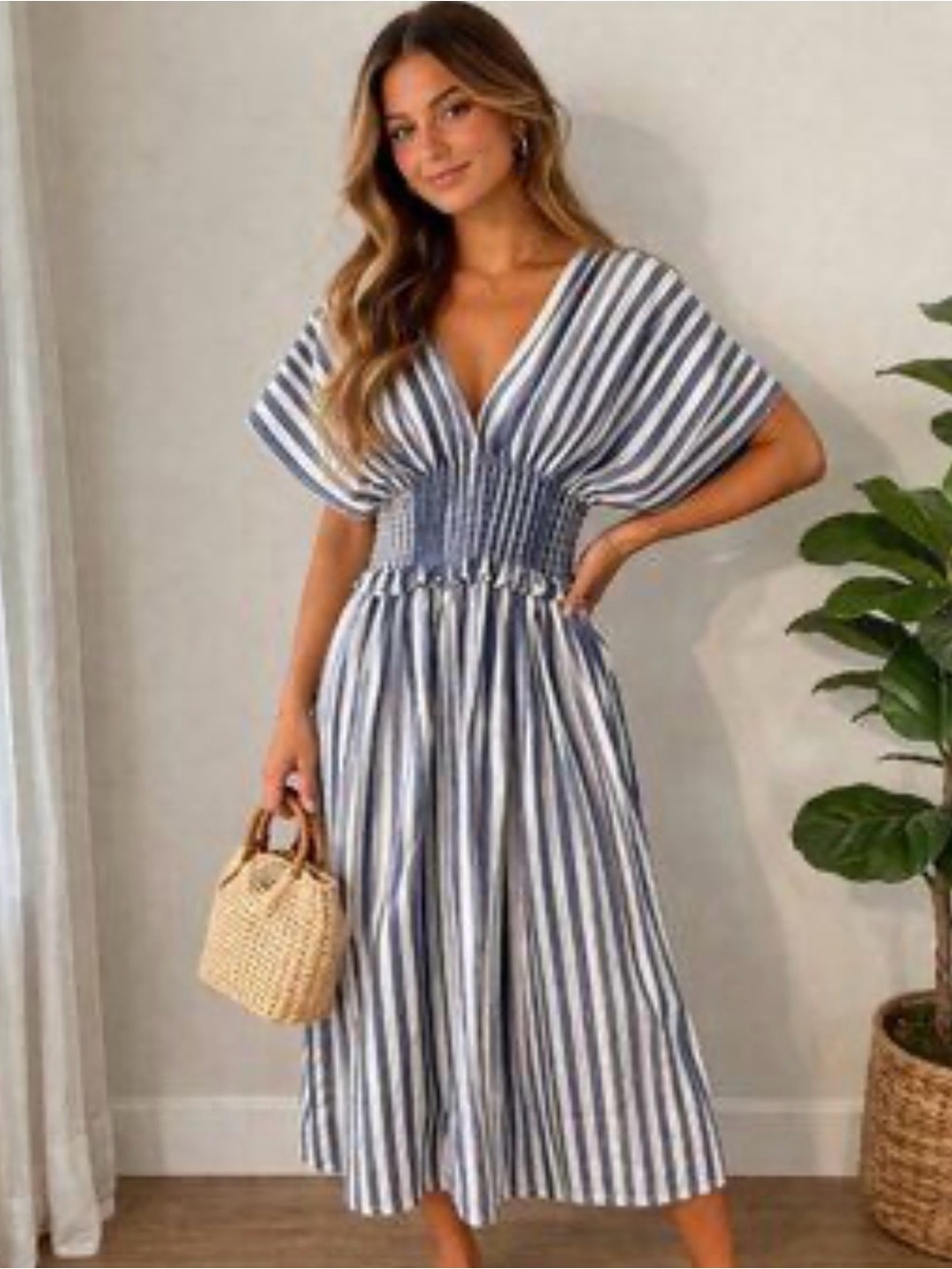 Anthropologie Zip Front Smocked Waist Dress - new without tags